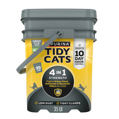 Purina  4-In-1 Strength Clumping Cat Litter, Floral Scent, 35 Lb Pail