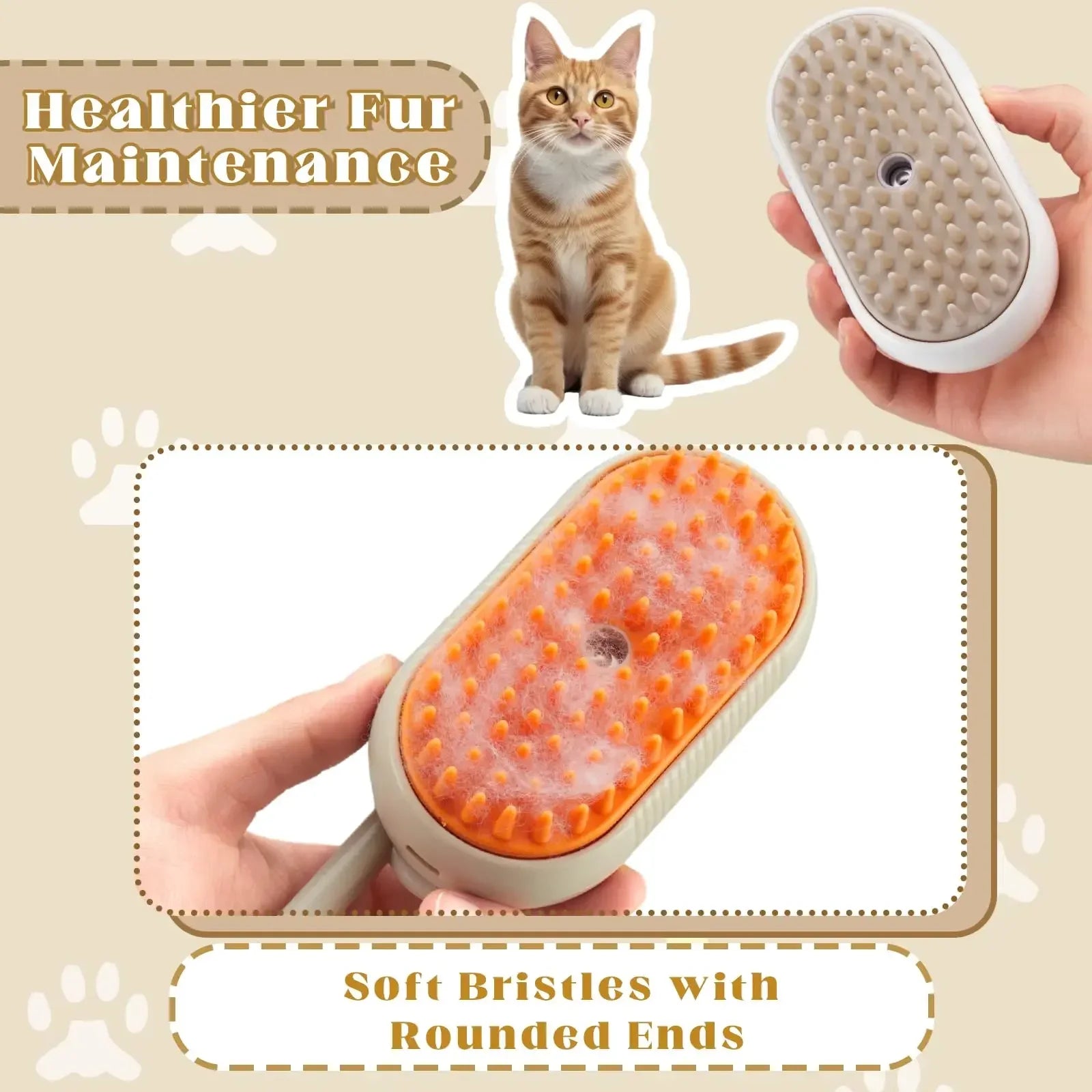 Pet Steam Brush Cat Dog Cleaning Steamy Spray Massage Beauty Comb 3 in 1 Hair Removal Grooming Supplies Pets Accessories Comb